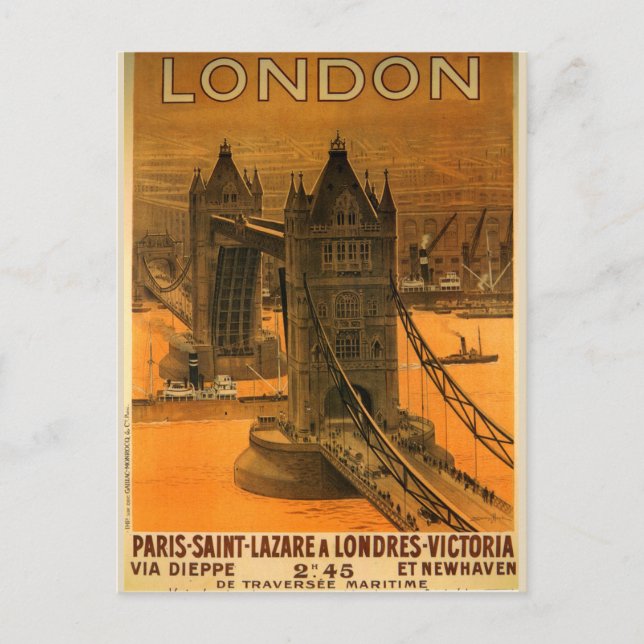 Cartão postal da Torre Vintage de Londres (Frente)