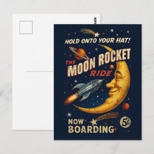 Cartão Postal da Viagem ao Foguete Lunar – Ficção