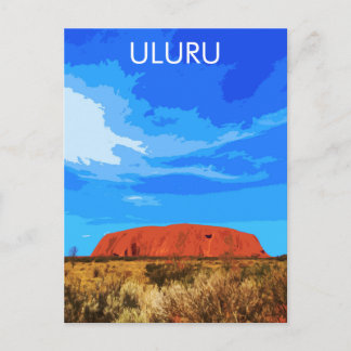 Cartão postal da viagens vintage Art Uluru Austrál