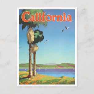 Cartão postal da viagens vintage da Califórnia