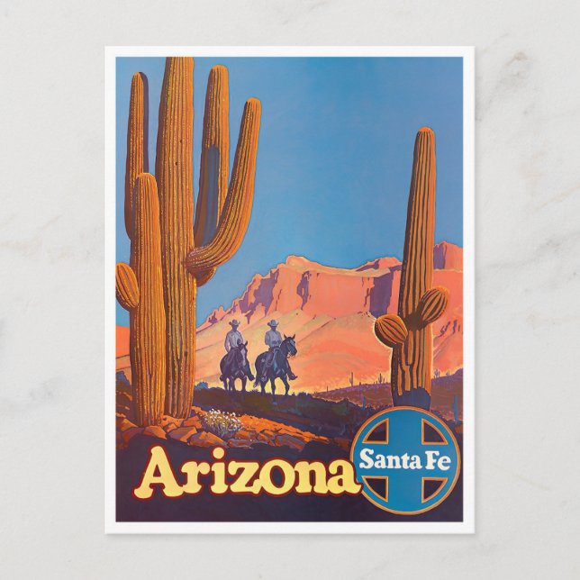 cartão postal da viagens vintage de arizona (Frente)
