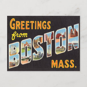 Cartão postal da Viagens vintage de Boston restau