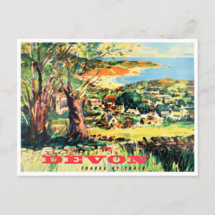 Cartão postal da viagens vintage Devon England