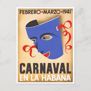 Cartão postal da viagens vintage do Carnaval de Ha