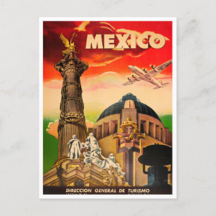 Cartão postal da viagens vintage do México
