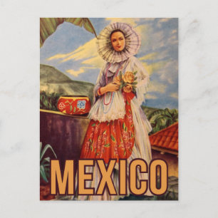 Cartão postal da viagens vintage do México