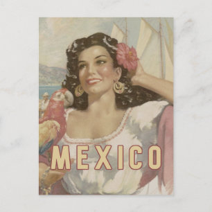 Cartão postal da viagens vintage do México
