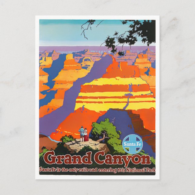 Cartão postal da viagens vintage Grand Canyon (Frente)