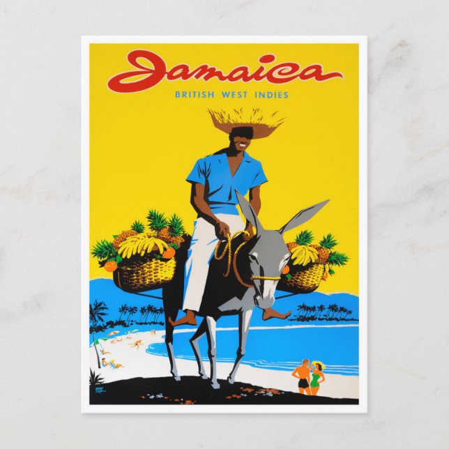 Cartão postal da viagens vintage Jamaica (Frente)