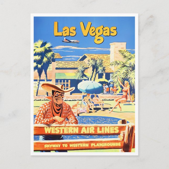 Cartão postal da viagens vintage Las Vegas (Frente)