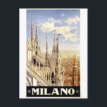 Cartão postal da Viagens vintage Milano Itália<br><div class="desc">Cartão postal da Viagens vintage Milano Itália. Você pode criar seu próprio cartão-postal personalizado adicionando uma foto do seu computador ou adicionando suas próprias palavras. Presente perfeito para aqueles que procuram por algo clássico.</div>