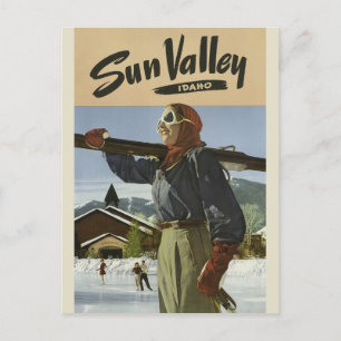 Cartão postal da viagens vintage Sun Valley Idaho