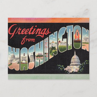 Cartão postal da Viagens vintage Washington