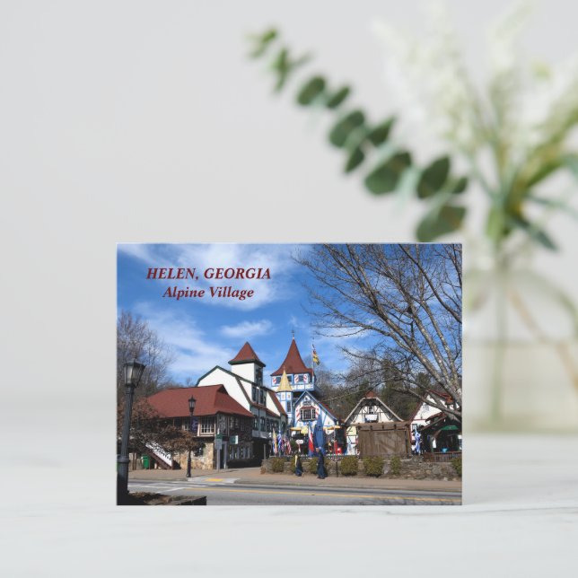 Cartão postal da vila alpina de Helen, Geórgia (Em pé/Frente)