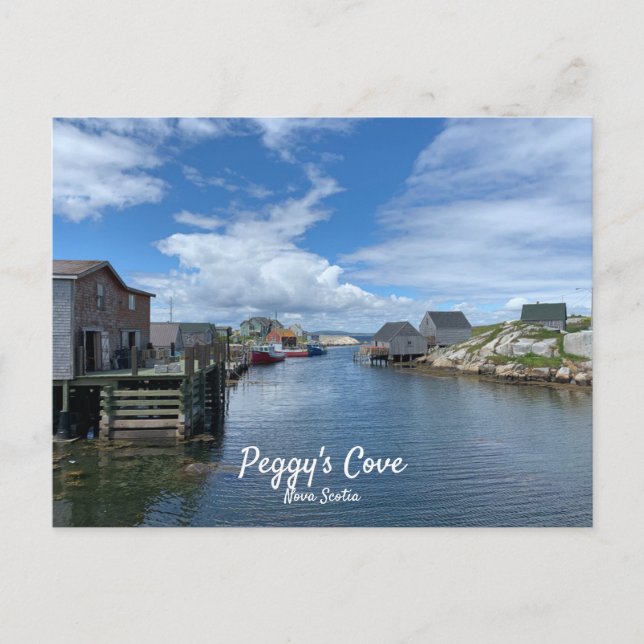 Cartão Postal da Vila de Pesca de Peggys Cove (Frente)