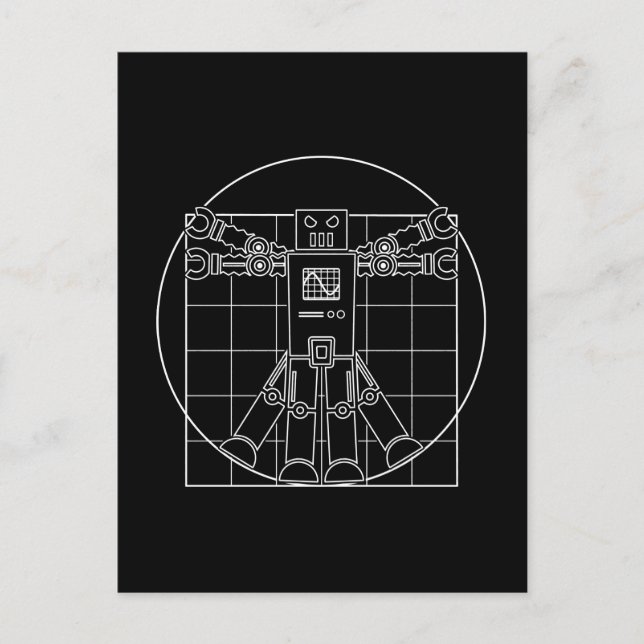Cartão Postal Da Vinci Robot Vitruvian (Frente)