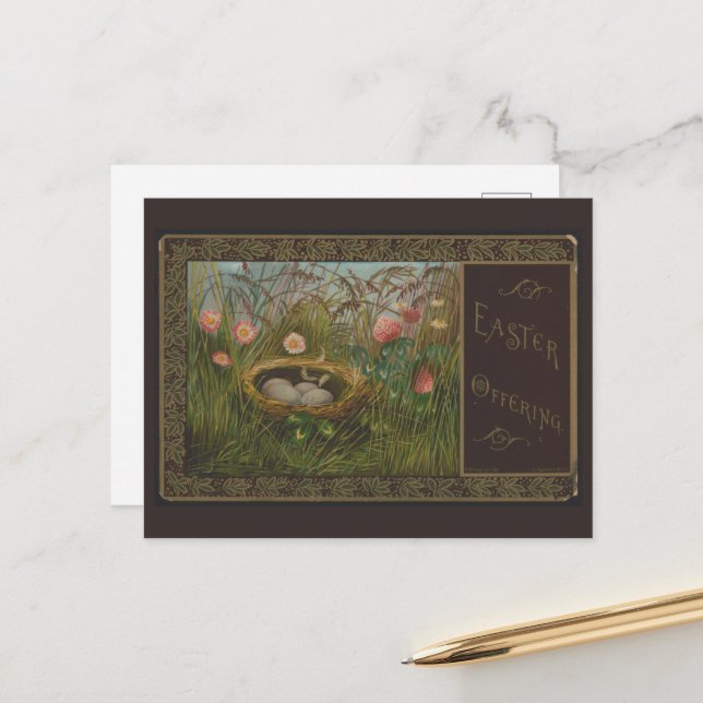 CARTÃO POSTAL DA VINTAGEM DE páscoa (Frente/Verso In Situ)