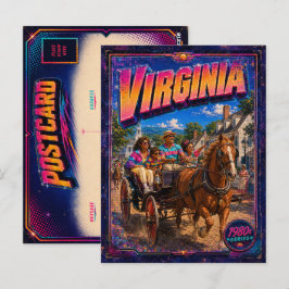 Cartão Postal da Virgínia dos Anos 80 Retro