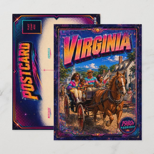 Cartão Postal da Virgínia dos Anos 80 Retro (Frente/Verso)
