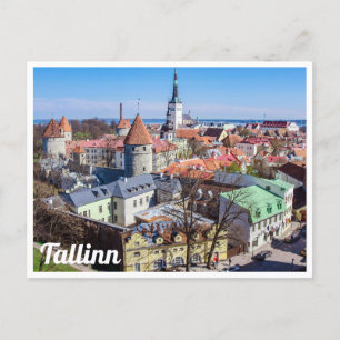 Cartão postal da vista aérea do centro de Tallinn