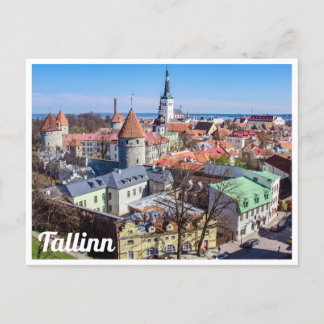 Cartão postal da vista aérea do centro de Tallinn