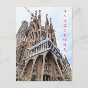 cartão postal da vista da Sagrada Família em Barce