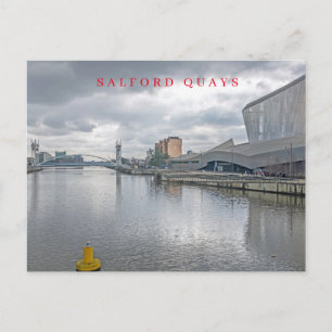 cartão postal da vista de Manchester Salford Quays
