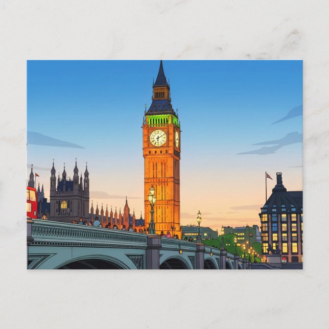 Cartão postal da vista do Big Ben (Frente)