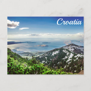 Cartão postal da vista do mar das montanhas