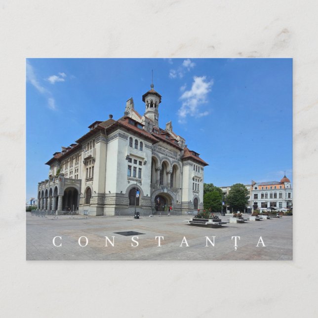 cartão postal da vista do museu de Constanta (Frente)