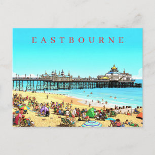 cartão postal da vista do pier de Eastbourne
