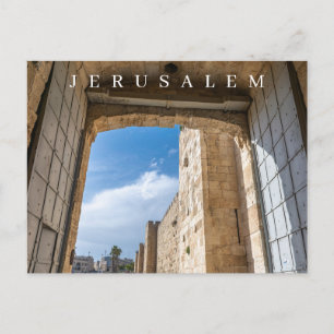 Cartão postal da vista Jerusalem Jaffa Gate
