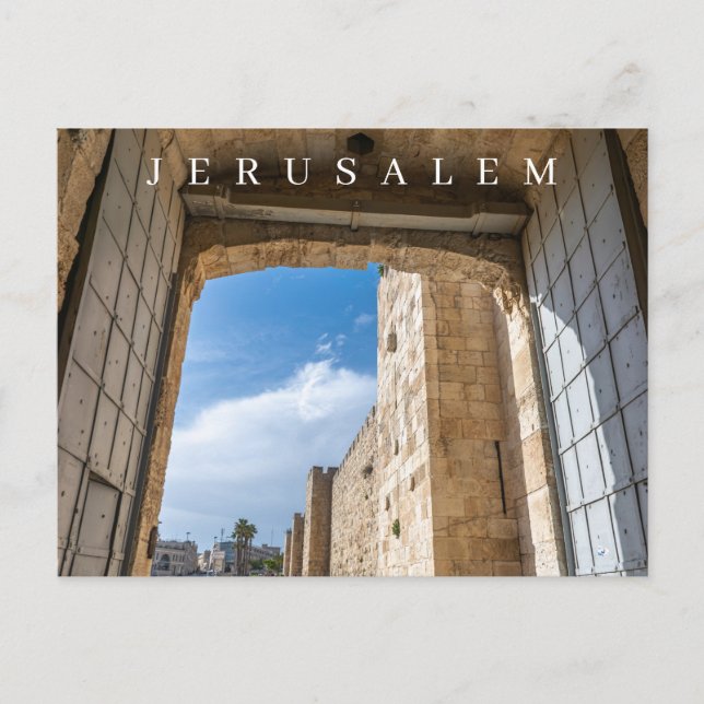 Cartão postal da vista Jerusalem Jaffa Gate (Frente)