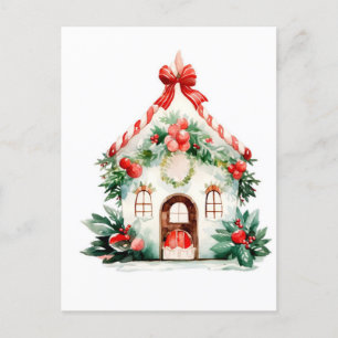 Cartão postal da Watercolor de Natal