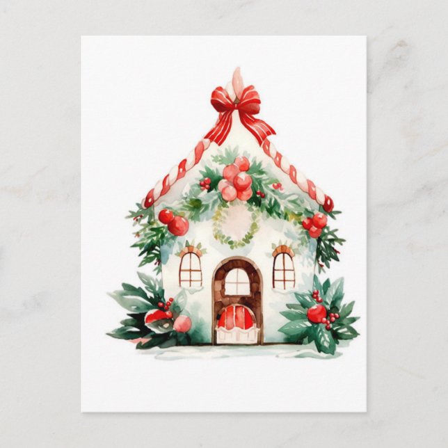 Cartão postal da Watercolor de Natal (Frente)