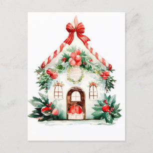 Cartão postal da Watercolor de Natal