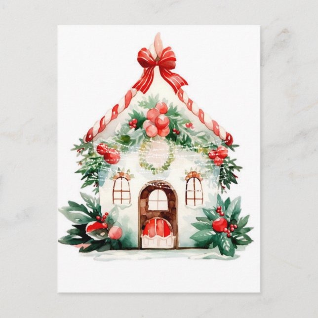 Cartão postal da Watercolor de Natal (Frente)