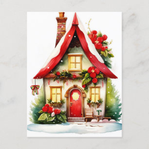 Cartão postal da Watercolor de Natal