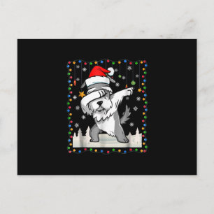 Cartão Postal dabbing schnauzer papais noeis leves de natal