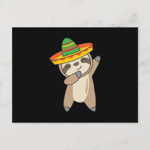 Cartão Postal dabbing Sloth Cinco De Mayo süße Tiere México