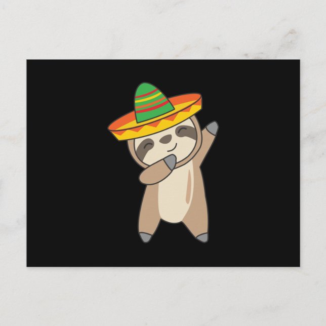 Cartão Postal dabbing Sloth Cinco De Mayo süße Tiere México (Frente)