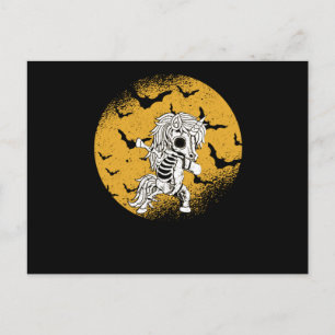 Cartão Postal Dabbing Unicorn Skeleton Halloween Dab Dance Scary