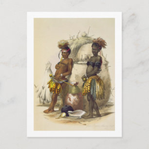Cartão Postal Dabiyaki and Upapazi, Zulu Boys in Dancing Dress,
