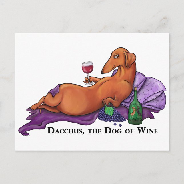 Cartão Postal Dacchus Dog Wine (Frente)