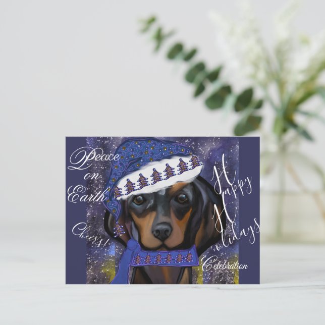 Cartão Postal Dachshund  (Em pé/Frente)