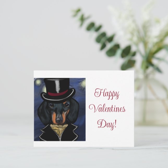 CARTÃO POSTAL DACHSHUND     (Em pé/Frente)