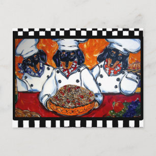 Cartão Postal Dachshund Chefs