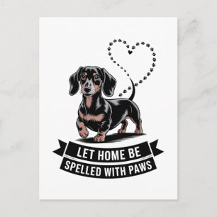 Cartão Postal Dachshund Deixe Casa Ser Escrita Com Patas