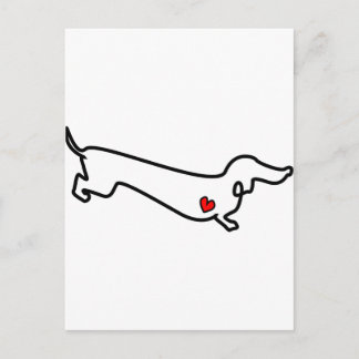 Cartão Postal Dachshund Heart