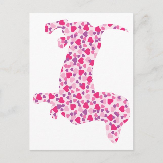 Cartão Postal Dachshund Hearts (Frente)